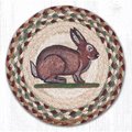 Capitol Importing Co 10 x 10 in. Jute Round Vintage Rabbit Printed Trivet 80-413VR